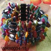 36inch Mutli-color Shell Chip Magnetic Wrap Bracelet Necklace All in One Set